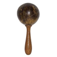 Natural Coconut Shell Stick Maracas 23 cm