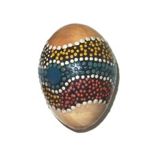 Wooden Egg Maracas Aborigine Yellow Grey Red 6.5 cm