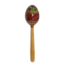 Wooden Lombok Egg Stick Maracas Painted 21 cm