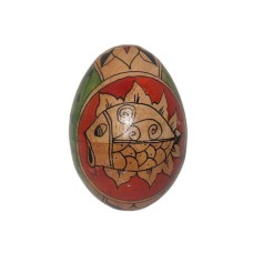 Wooden Egg Maracas Fish Painted 6.5 cm