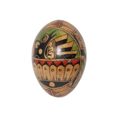 Wooden Lombok Egg Maracas Fish Painted 6.5 cm