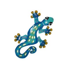 Metal Gecko Wall Decor Turquoise Blue 21 cm