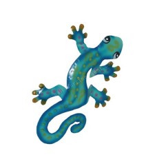 Metal Gecko Wall Decor Turquoise Green 32 cm