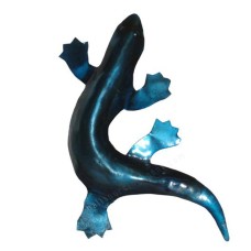 Metal Gecko Wall Decor Blue Turquoise 18 cm