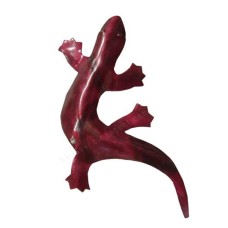 Metal Gecko Wall Decor Red 18 cm