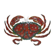 Metal Crab Wall Decor Red Green 84 cm