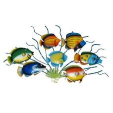 Metal Fish Painted Wall Decor 62 cm