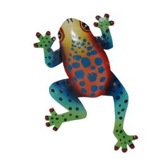 Metal Frog Green Blue Wall Décor 20 cm