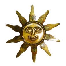 Metal Sun Golden Wall Décor 15 cm