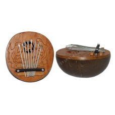 Coconut Shell Carimba Percussion Gecko Motif 13 cm