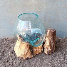 Melted Glass Terrarium Medium 18 cm