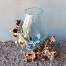 High Molten Glass Terrarium Small 13 cm