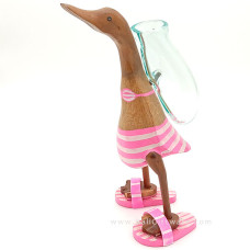 Molten Glass Vase On Pink Duck 35 cm