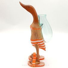 Molten Glass Vase On Orange Duck 40 cm
