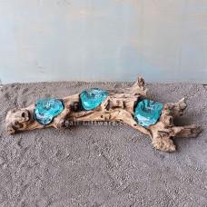 Molten Glass Triple Tealight Holder