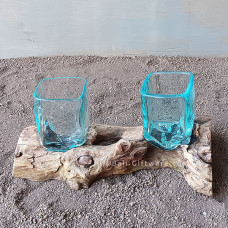 Molten Glass Tealight Holder Double