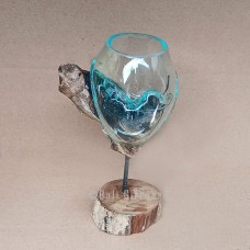 Molten Glass Terrarium On Stand 20 cm