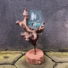 Terrarium Molten Glass On Stand 20 cm