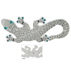 Mosaic Glass Gecko Shape Grey 45 cm