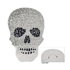 Mosaic Glass Skeleton Shape Grey Black 40 cm