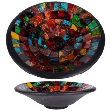 Round Plate Mosaic Glass Multicolor 50 cm