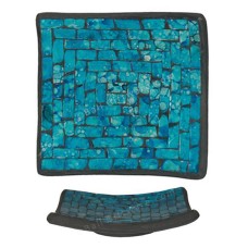 Square Plate Mosaic Glass Turquoise 30 cm