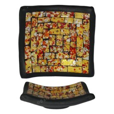 Square Plate Mosaic Glass Yellow Red 30 cm