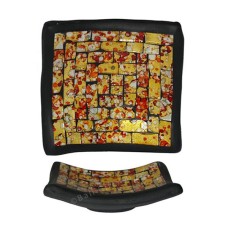 Square Plate Mosaic Glass Yellow Red 25 cm