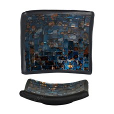 Square Plate Mosaic Glass Blue Brown 25 cm