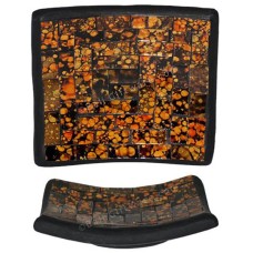 Square Plate Mosaic Glass Orange Black 40 cm