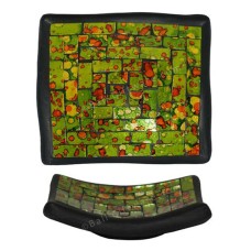 Square Plate Mosaic Glass Green Orange 30 cm