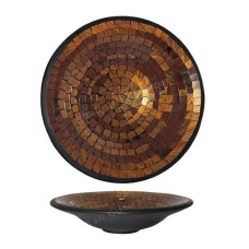 Round Plate Mosaic Glass Gold Brown 40 cm