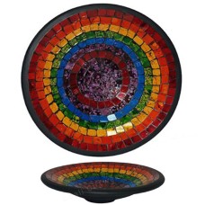 Round Shape Plate Mosaic Glass Multicolor 50 cm