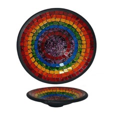 Round Shape Plate Mosaic Glass Multicolor 40 cm