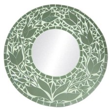 Mosaic Round Mirror Clear White Tulip 60 cm