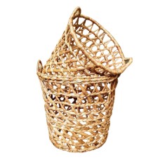 Woven Water Hyacinth Laundry Basket Set Of 2