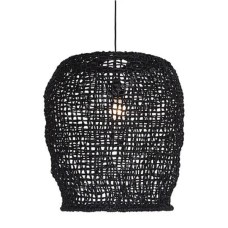 Woven Banana Fiber Pendant Lampshade Black 50 cm