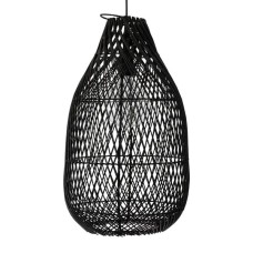 Woven Rattan Pendant Lampshade Black 60 cm