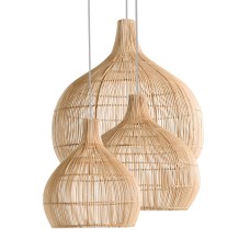 Woven Rattan Pendant Lampshade Natural Set 3