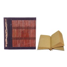 Natural Notebook Coconut Leaf Stems Black Maroon Small