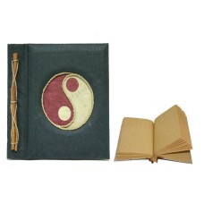 Natural Notebook Black Straw Paper Yin Yang Motif Medium