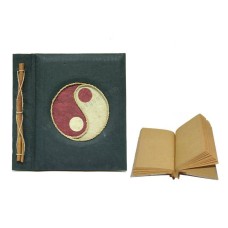 Natural Notebook Black Straw Paper Yin Yang Motif Small