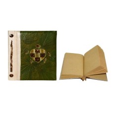 Natural Notebook Green Leaf Turtle Motif Small