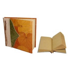 Natural Notebook Green Yellow Leaf Motif Small