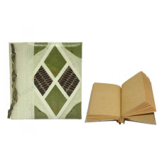 Natural Notebook Green Leaf Diamond Motif Small
