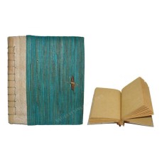 Natural Notebook Pandanus Fiber Turquoise Medium