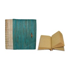 Natural Notebook Pandanus Fiber Turquoise Small