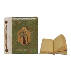 Natural Notebook Medium Green Leaf Palm Motif MALDIVES