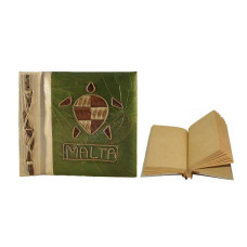 Natural Notebook Small Green Leaf Turtle Motif MALTA