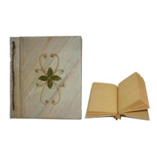 Natural Notebook Medium Banana Bark Flower Motif